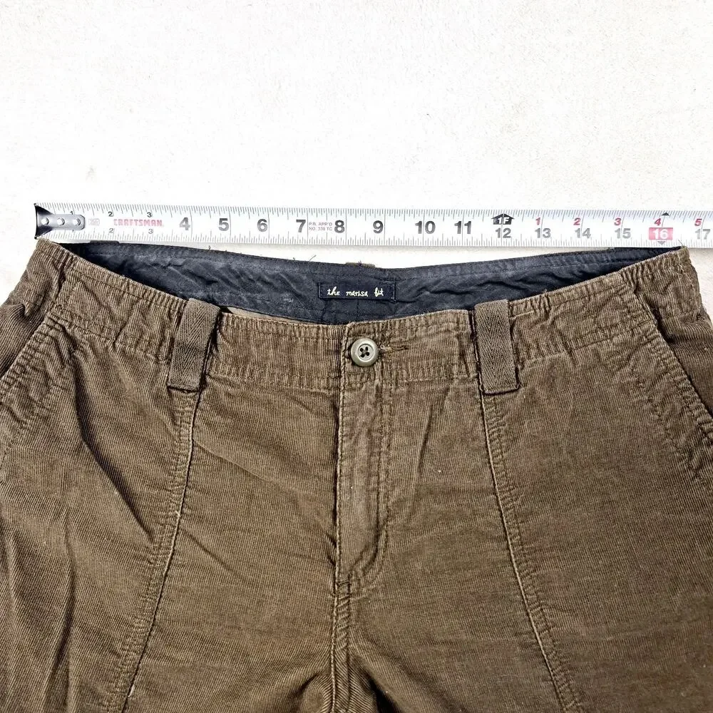 London Jean Women's Marisa Fit Corduroy Cargo Pants Brown Size 12